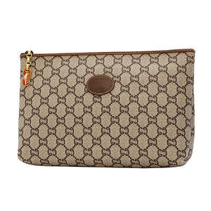 GUCCI Clutch Pouch Shoulder Bag GG PLUS Plus Brown
